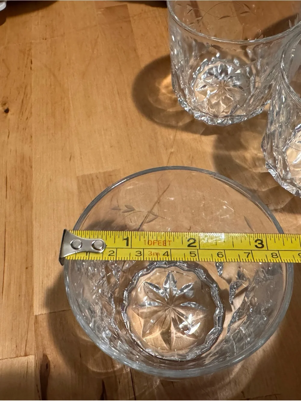 Vintage Floral Etched Glass Tumbler Set - 5 Pack